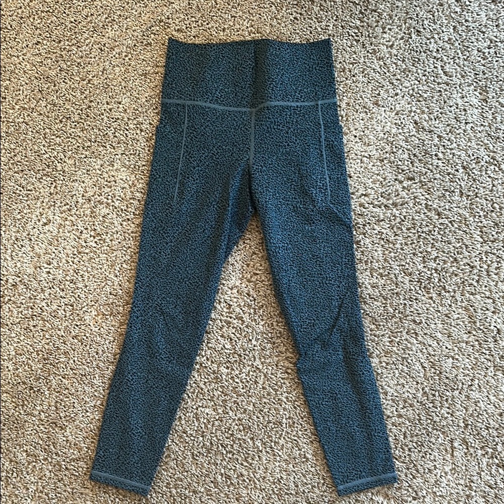 Athleta Black and Gray Textured Leggings